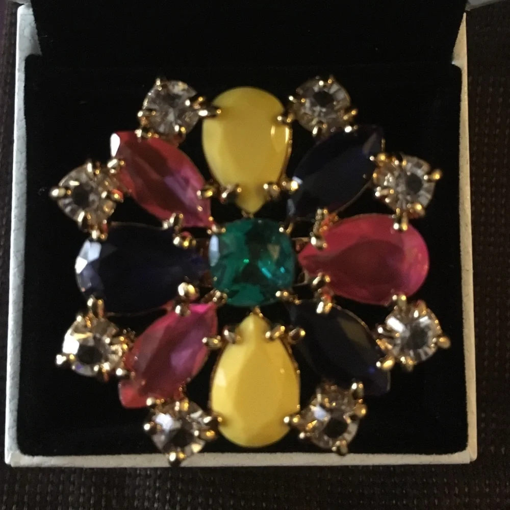 KATE SPADE NY RARE KALEIDOSCOPE FLORAL JEWEL RING - Picture 2 of 4